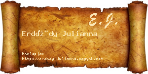 Erdődy Julianna névjegykártya